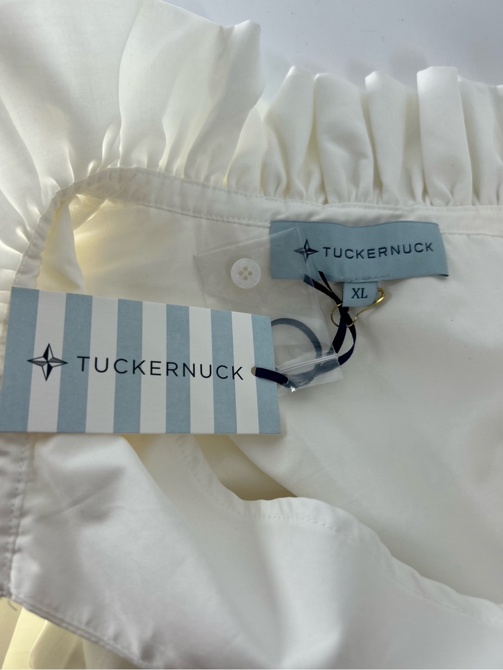 Tuckernuck White Ruffle Collar Puff Sleeve Blouse - Picture 5 of 7
